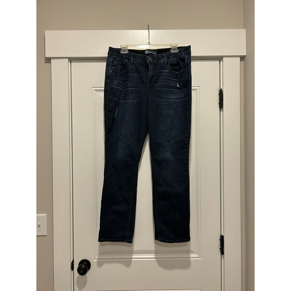 Democracy Women Jeans Size 14W Dark Wash Blue Denim AB Solution Stretch Shaping
